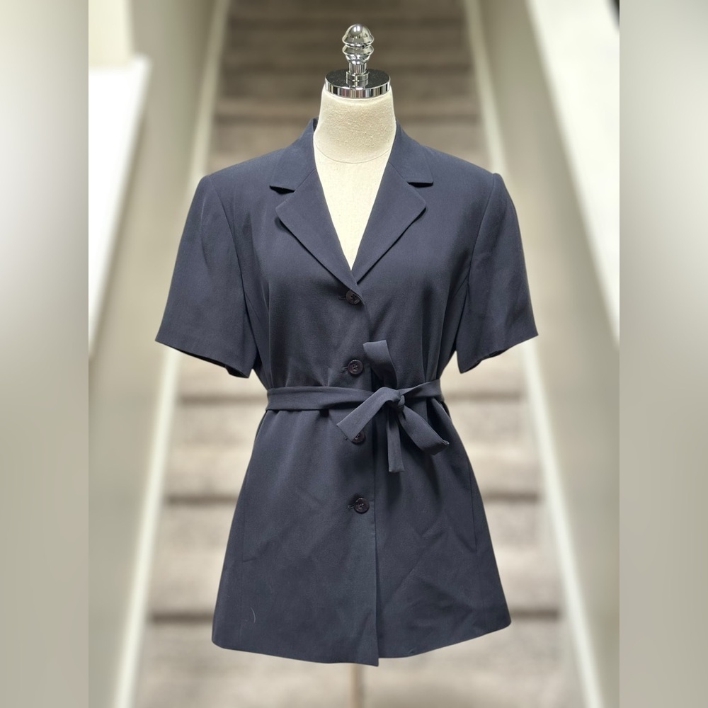 NEW Vintage 1994 Talbots Washed Silk Belted Shirt Jacket Blouse Old Money Luxury
